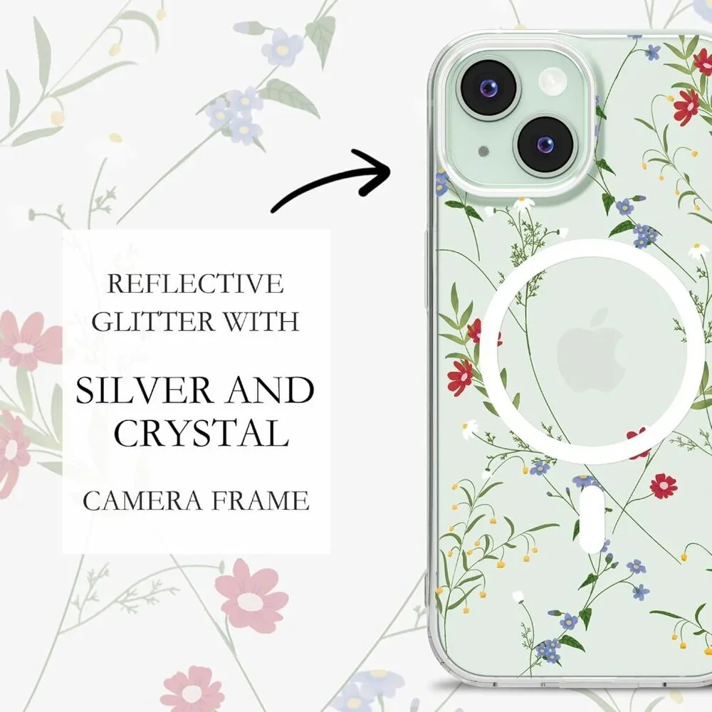 Floral Case for iPhone 15 Compatible with mag~Safe Clear Shockproof NEW IN BOX